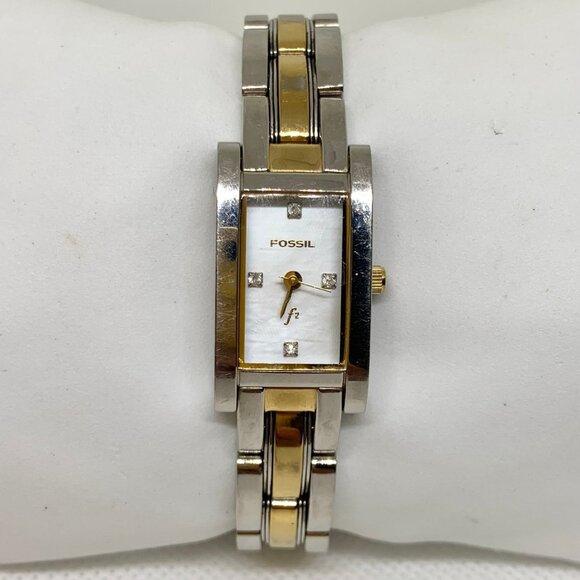 Fossil F2 women watch all stainless steel 15mm mop dial quart up to 6.5” running - Picture 1 of 8